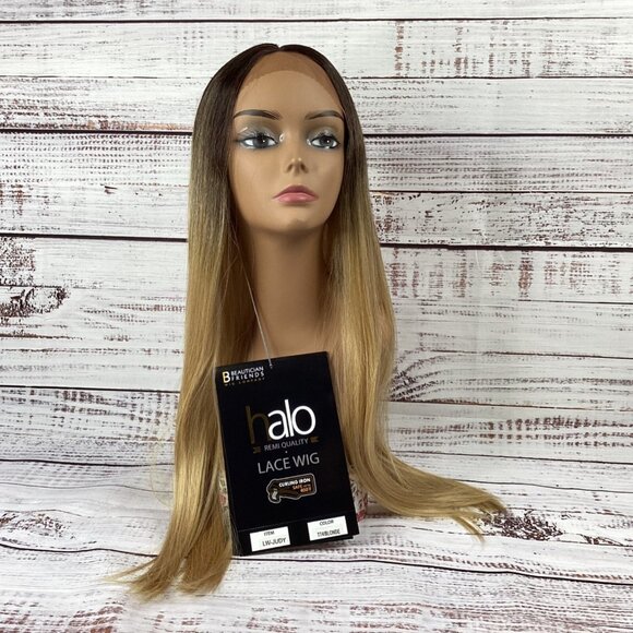 Halo Other - Judy #TT4/Blonde Extra Long Stright Lace Front Part Wig New Heat Safe Synthetic